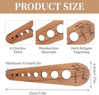 Pottery Herb Stripper Ceramic Herb Stripper Herb Stripping Tool Vegetable Leaf Remover 8 Different Apertures Suitable for Herbs Chef Gifts Cooking Housewives (Wooden) (Caramel)