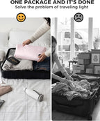 Travel Laundry Bag, Pump Free Vacuum Storage Bag Reusable Compression Dirty Clothes Travel Bag Waterproof Wet Dry Bags Large Capacity Space Saver Bags Camp Clothes Organizer (1 Pcs)(Pink, M)