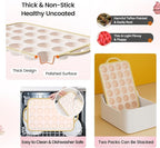Silicone Mini Muffin Pan With Metal Reinforced Frame - 24 Cups Durable Silicone Cupcake Pan for Muffin, Cupcakes, BPA Free and Dishwasher Safe - 2 Piece Light Yellow