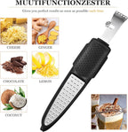 Lemon Zester Tool 4-in-1 with Channel Knife, Grater, Peeler & Stripper, Stainless Steel Citrus Zester for Kitchen, Cheese, Vegetables, Dishwasher Safe