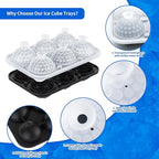 6 Chamber 2.2" 3D Golf Gifts Ice Cube Tray With Funnel,Large Round Ice Ball Maker Mold Silicone Fun Shapes Bourbon Sphere Ice Molds,For Chilling Whiskey,Cocktails,Bourbon,Brandy and Beverages