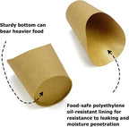 CAMKYDE 100 Pcs French Fries Holder, 16oz Disposable Paper French Fry Cups Charcuterie Cups for all Occasions (16oz, Brown)