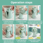 5 in 1 Rotary Cheese Grater Hand Crank, Replaceable Stainless Blades Cheese Shredder, Strong Suction Base Vegetable chopper Slicer with Cleaning Brush Peeler & Bonus Storage Box for Blades