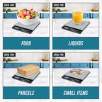 Smart Weigh Professional USPS Postal Scale with Tempered Glass Platform, Multiple Weighing Modes and Tare Function, Silver Shipping Scale, Platform Scale, 11 pounds/ 5 Kilograms