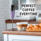 Zulay Kitchen Patented Tornado Triple Whisk Milk Frother with 4 Duracell Batteries – Handheld Foam Maker for Coffee, Lattes, Matcha & Hot Chocolate – Rich, Creamy Froth in Seconds