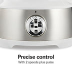 Hamilton Beach Food Processor & Vegetable Chopper for Slicing, Shredding, Mincing, and Puree, 10 Cups + Easy Clean Bowl Scraper, White and Stainless Steel (70733)