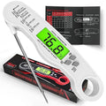 Meat Thermometer Digital - Fast Instant Read Food Thermometer for Cooking, Candy Making, Outside Grill, IP67 Waterproof Kitchen Thermometer with Backlight, Stocking Stuffers for Men - White