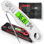 Meat Thermometer Digital - Fast Instant Read Food Thermometer for Cooking, Candy Making, Outside Grill, IP67 Waterproof Kitchen Thermometer with Backlight, Stocking Stuffers for Men - White