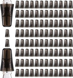 Chengu 100 Pieces Liquor Bottle Covers Pour Spout Covers Bar Toppers for Bottles Universal Pour Dispenser Dust Translucent Silicone Rubber Spout Caps for Bar Home Kitchen Tools Supplies (Black)
