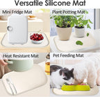 Silicone Coffee Maker Mat with Lip, 17.4'' x 10.6'' Heavy Duty Coffee Maker Mat for Countertops, Coffee Tray Fit Under Coffee Machine Appliance Automatic Machines Espresso Accessory, Cream White