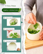 Handmade Ceramic Herb Stripper Bowl – Pottery Leaf Peeling Tool for Herbs & Greens, Multifunction Kitchen Gadget for Quick Herb Stripping & Grinding (Jade Green)