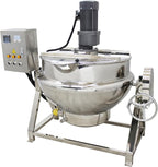 TECHTONGDA 54gallon Commercial Electric Cooking Machine Tilting Jacketed Pot Heating Kettle Stainless Steel with Stirrer 220V