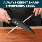 Zhang Xiao Quan Since 1628 15-Piece Kitchen Knife Block Set with Sharpening Steel Knive Set Ergonomic Handle (Black)