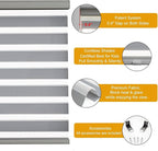 Persilux Custom Size Cordless Zebra Blinds for Windows Free-Stop Roller Windows Shades Dual Layer Light Control for Day and Night, Light Filtering Sheer Shades for Home and Bedroom Grey