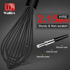 Walfos Whisks,Silicone Whisk Non Scratch,Whisks for Cooking,BPA free and Dishwasher Safe.Nice for Mixing and Beating.5pcs whisk set (5+7in mini whisk +7+9+11in balloon whisk)