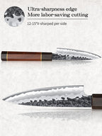 HOSHANHO Paring Knife 3.75 Inch Peeling knife, Razor Sharp Japanese High Carbon Steel Small Kitchen Knife, Hand Forged Fruit Knives for Peeling & Coring with Ergonomic Handle