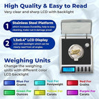 AWS Gemini-20 Milligram Scale 20g x 0.001g–Digital Jewelry/Lab Scale for Powder, Gold, Gems – Includes Calibration Weights, Tweezers & Tray–Tare, Cal, 6 Units (Gemini - 20 - Black)