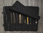 Asaya Canvas Chef Knife Roll Bag - 10 Knife Slots and a Large Zipper Pocket - Durable 10oz Canvas Knife Case with an Adjustable Shoulder Strap - Knives not Included