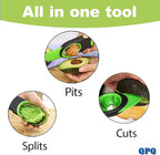 QPQ Good Grips Scoop And Avocado Masher Tool, Guacamole Masher- Slicing & Smashing, Ergonomic Non-Slip Handle, Perfect for Guacamole, Soft Fruits & Vegetables (Black)（Gift 3-in-1 Avocado Slicer）