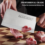 KOFERY 8.7-inch Heavy Duty Meat Cleaver Knife - Professional Bone Chopper with Full Tang and 4Cr13MOV Stainless Steel - Perfect Kitchen Chopping Tool for Meat and Bone Cutting