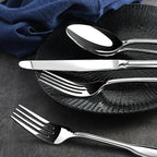 Silverware Set for 6, Stainless Steel Cutlery Set with Wide Handles, Mirror Polished Utensils Heavy Duty Spoons and Forks Set for Kitchen, Dishwasher Safe (Silver, 30 Pieces for 6)
