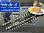 JETKONG 18 Inch (45cm) Extra Long Grill Tongs, Heavy Duty Stainless Steel Tweezer Tongs for Cooking, Grilling, Barbecue/BBQ, Buffet and Turning Food (Round Tips)