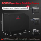 Comnova Griddle Cover for Blackstone Griddle 28 Inch - 600D Flat Top Griddle Cover for Blackstone 28" Single Shelf Griddle Heavy Duty Waterproof, Outdoor Cover for Black stone 1517, Tailgater and More
