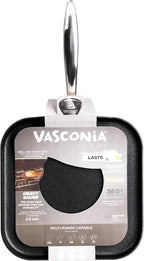 Vasconia Urban 11" Square Nonstick Griddle Pan - Home and Commercial Kitchen Cookware, Dishwasher and Oven Safe Up to 475°F - Made in Mexico Aluminum Griddle Pan for Stove Top with Fast-Cooling Handle