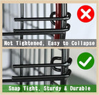 X-cosrack Metal Wire Basket Organizers Foldable & Wall Mounted Freezer Organizer Bins with Handles 4 Pack- Extra Large Mesh Bin for Pantry Organization Kitchen Laundry Closet Garage Patent Design