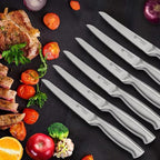 Wanbasion 14Pcs Kitchen Knife Block Set with Sharpener, Sharp Kitchen Knives Set with Block, Stainless Steel Knife Set with Block Dishwasher Safe Silver