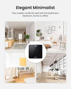 RENPHO Digital Bathroom Scale, Highly Accurate Core 1S Body Weight Scale with Lighted LED Display, Round Corner Design(11"/280mm, Black)