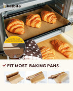 Katbite Parchment Paper Roll 15in x 115ft, Unbleached Pachment Baking Paper Roll 145 Sq.Ft, Non-Stick and Extra Longer Parchment Paper with Portable Serrated Cutter for Baking,Cooking,Space-saving