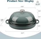 Enameled Oval Cast Iron Dutch Oven Pot with Lid, Bread Dutch Oven for Sourdough Bread Baking, 6QT, Slateblue