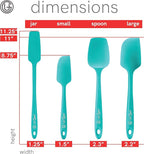 UpGood Silicone Spatula Set 600°F - High Heat Resistant Nonstick, Small and Large Kitchen Spatulas - Flexible BPA Free Professional Grade Cookware - Utensils for Cooking, Baking, Mixing(4 Pcs, Teal)