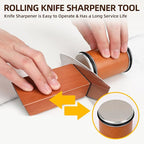 Rolling Knife Sharpener Kit,Knife Sharpener Tool,15 & 20 Degree Sharpening for Kitchen Knives, Rolling Sharpener for Knive is Suitable for Any Kitchen Roller Knife Sharpener