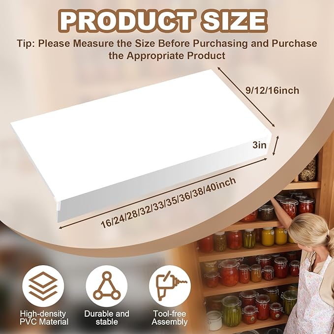 5 Pcs Wire Rack Covers 32x12x3 inch PVC Pantry Shelf Cover 0.31 inch Thick Removable Closet Wire Rack Shelf Covers,Decoration Kitchen Bathroom Office Shelving (Light Luxury White,32x12x3 inch)
