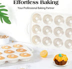 Vinino 2 Pcs Silicone Mini Fluted Tube Cake Pans with Metal Reinforced Frame, 12-Cavity Mini Flan Molds, Non-stick Cupcakes Pans for Baking, Donuts, Muffins, Cornbread, Brownies, Jellies