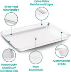 Commercial Quality Baking Sheet Pan Set, 2pcs 17" Baking Trays, 100% Recycled Aluminum, Baking Sheet Cookie Sheets for Baking, 0.8mm Extra Thick Baking Pan, Commercial Grade by Baker's Secret