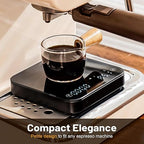 KitchenTour CaféMetric Coffee Scale with Timer 0.1g/2000g - Precision Scale for Espresso & Pour Over - Water Flow Speed Mode and Coffee Powder-to-Liquid Ratio Mode - Rechargeable, LCD Display-Black
