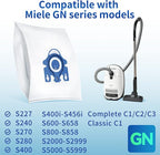 16 Pack 3D Dust Bags, Compatible with Miele GN Vacuum Bags, Replacement for Miele Classic C1 Complete C1, C2, C3, S400i S600 S2 S5 S8 Series, with 4 MP Filters, 4 AC Filters