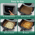 Air Fryer Liners Disposable 8" Square, 500 Pcs Unbleached Parchment Paper Liners for Airfryer Basket, Non-Stick & Leakproof Baking Paper for Oven & Pan