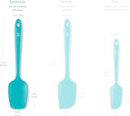 DI ORO Silicone Spoon Spatula - Forever Warranty - 600°F Heat-Resistant Large Silicone Spoonula Scraper - BPA Free Nonstick Cookware Safe Rubber Kitchen Utensil for Baking, Cooking, & Mixing (Teal)