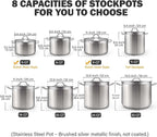 Cooks Standard Dutch Oven Casserole with Lid, 9 Quart Professional Stainless Steel Stockpots, Silver