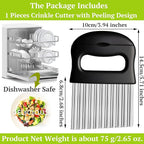 Suuker Crinkle Cutter, 2 In 1 Potato Slicer Wavy Chopper with Vegetable Peeler, Stainless Steel Wavy Slicer Crinkle Cutting Chopping Tools for Potatoes Carrot Chips and Fruits, Vegetables, Onions