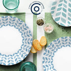 Corelle Global Collection Vitrelle 18-Piece Dinnerware Set Triple Layer Recycled Glass, Lightweight Eco-Friendly Round Plates and Bowls Set, Northern Pines