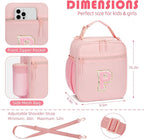 Initial Insulated Lunch Bag for Girls Kids, Back to School Gift, Reusable Leak-proof Lunch Box with Adjustable Strap for School Daycare Travel Picnic (Pink,P)