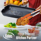 Kaluns Silicone Spatula Set, 4 Rubber Spatulas 600°F Heat Resistant, Nonstick Seamless Design with Stainless Steel Core, Dishwasher Safe, BPA free, Bonus Tongs Included