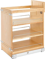 Rev-A-Shelf 14" Pullout Storage Organizer for Base Kitchen/Bathroom Cabinets with Soft-Close Full Extension Slides & Adjustable Shelves, 448-BCSC-14C