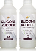 Silicone Rubber Kit 18A for DIY Mold Making (35.2 oz) - Super Elastic, Translucent, Fast Cure, Non-Toxic, 1:1 Ratio Liquid Silicone for Resin and 3D Molds (2.2 Pounds)