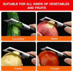 KULUNER 304 Stainless Steel Multi-Function Kitchen Peeler - With Solid Wood Handle, Sharp & Durable Blade, Effortlessly Peels Vegetables and Fruits, Essential Kitchen Tool
